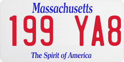 MA license plate 199YA8