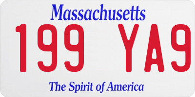 MA license plate 199YA9