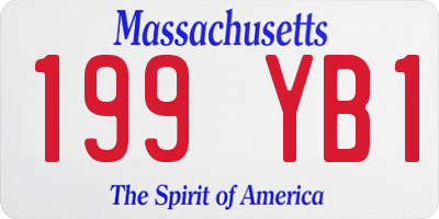 MA license plate 199YB1