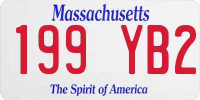 MA license plate 199YB2