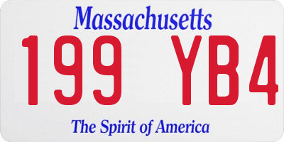 MA license plate 199YB4
