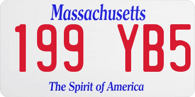 MA license plate 199YB5