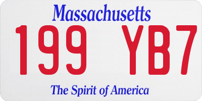 MA license plate 199YB7