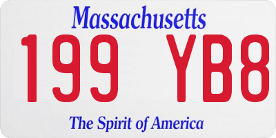 MA license plate 199YB8