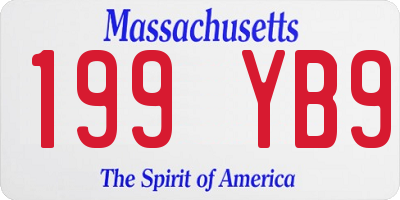 MA license plate 199YB9
