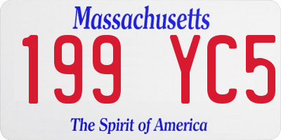 MA license plate 199YC5