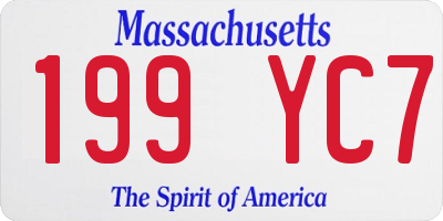 MA license plate 199YC7