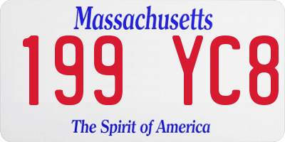 MA license plate 199YC8
