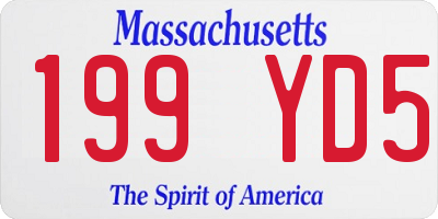 MA license plate 199YD5