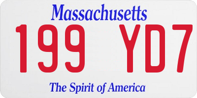 MA license plate 199YD7