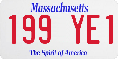 MA license plate 199YE1