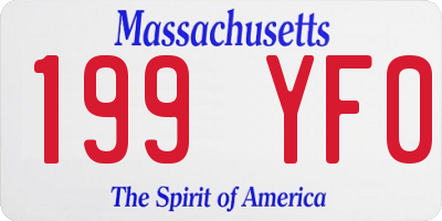 MA license plate 199YF0