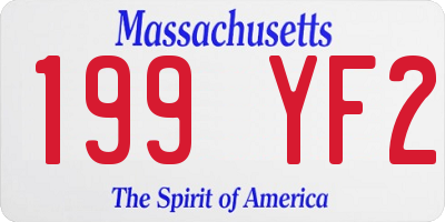 MA license plate 199YF2