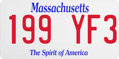 MA license plate 199YF3