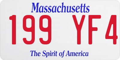 MA license plate 199YF4