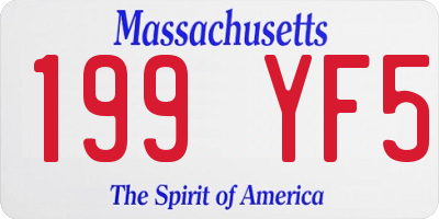 MA license plate 199YF5