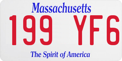 MA license plate 199YF6