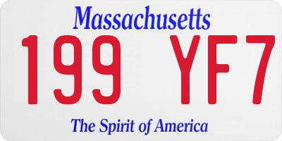 MA license plate 199YF7