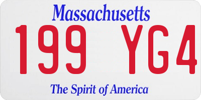 MA license plate 199YG4