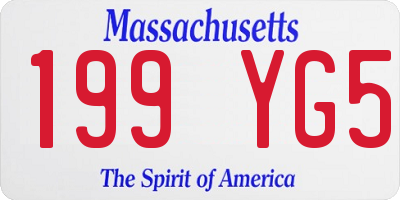 MA license plate 199YG5