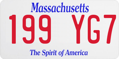 MA license plate 199YG7