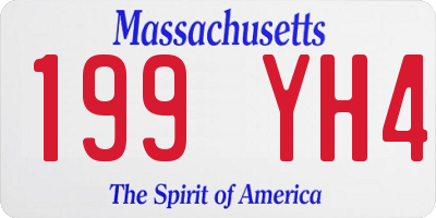 MA license plate 199YH4