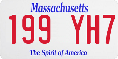 MA license plate 199YH7