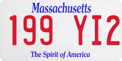 MA license plate 199YI2