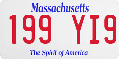 MA license plate 199YI9