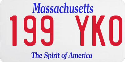 MA license plate 199YK0