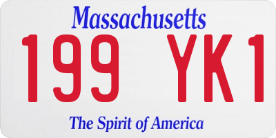 MA license plate 199YK1