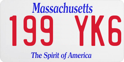 MA license plate 199YK6