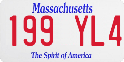 MA license plate 199YL4