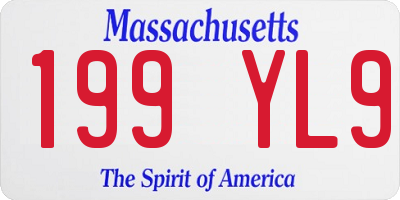 MA license plate 199YL9