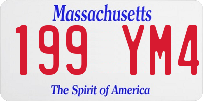 MA license plate 199YM4