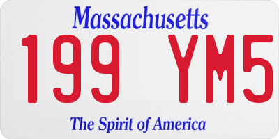 MA license plate 199YM5