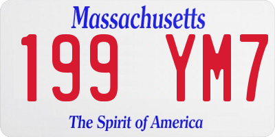 MA license plate 199YM7
