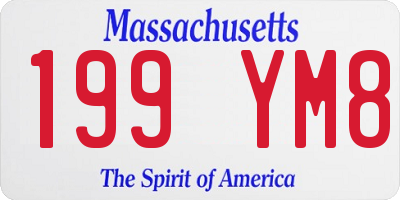 MA license plate 199YM8