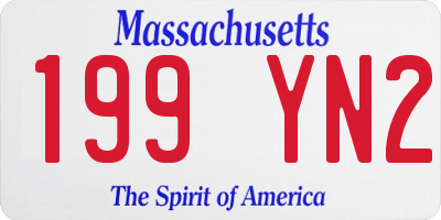MA license plate 199YN2