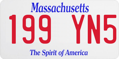 MA license plate 199YN5