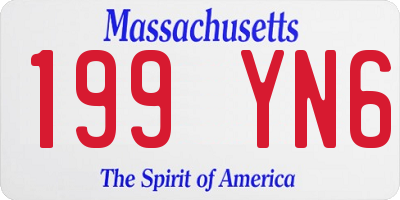 MA license plate 199YN6