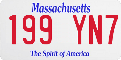 MA license plate 199YN7
