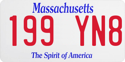 MA license plate 199YN8