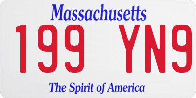 MA license plate 199YN9