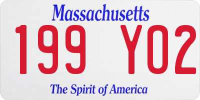 MA license plate 199YO2