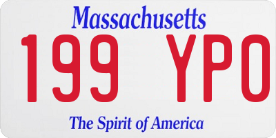 MA license plate 199YP0
