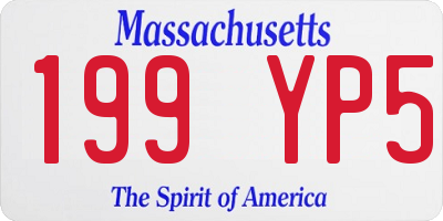 MA license plate 199YP5