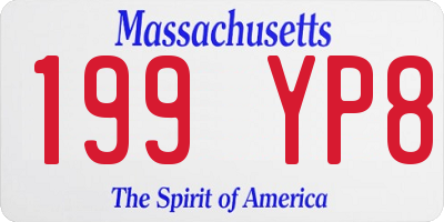 MA license plate 199YP8