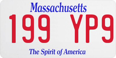 MA license plate 199YP9