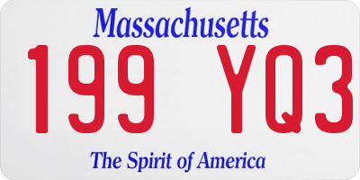 MA license plate 199YQ3